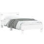 Bed frame with headboard and white LED lights 100x200 cm by , Beds and slatted bases - Ref: Foro24-838708, Price: 117,59 €, D...