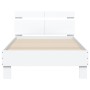 Bed frame with headboard and white LED lights 100x200 cm by , Beds and slatted bases - Ref: Foro24-838708, Price: 117,59 €, D...