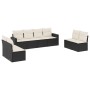 8-teiliges Gartensofa-Set und schwarze synthetische Rattankissen von , Modulare Sofas für den Außenbereich - Ref: Foro24-3251...