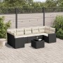 8-teiliges Gartensofa-Set und schwarze synthetische Rattankissen von , Modulare Sofas für den Außenbereich - Ref: Foro24-3251...