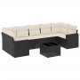 8-teiliges Gartensofa-Set und schwarze synthetische Rattankissen von , Modulare Sofas für den Außenbereich - Ref: Foro24-3251...