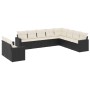 Gartensofa-Set 10-teilig mit schwarzen synthetischen Rattankissen von , Modulare Sofas für den Außenbereich - Ref: Foro24-325...