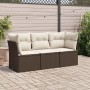 3-piece garden sofa set and brown synthetic rattan cushions by , Garden sets - Ref: Foro24-3217213, Price: 214,29 €, Discount: %