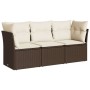 3-piece garden sofa set and brown synthetic rattan cushions by , Garden sets - Ref: Foro24-3217213, Price: 214,29 €, Discount: %