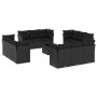 Garden sofa and cushion set 13 pieces black synthetic rattan by , Garden sets - Ref: Foro24-3217335, Price: 899,99 €, Discoun...