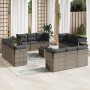 Gartensofa-Set mit Kissen, 13-teilig, graues synthetisches Rattan von , Gartensets - Ref: Foro24-3217340, Preis: 938,40 €, Ra...