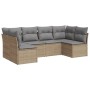 Garden sofa set with cushions 6 pieces beige synthetic rattan by , Garden sets - Ref: Foro24-3217389, Price: 379,18 €, Discou...