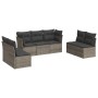 7-piece garden sofa set with gray PE rattan cushions by , Garden sets - Ref: Foro24-3217410, Price: 430,29 €, Discount: %