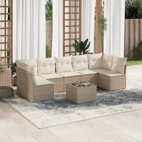 Gartensofa-Set mit beigen Kissen 8 Stück PE-Rattan von , Gartensets - Ref: Foro24-3217438, Preis: 565,99 €, Rabatt: %