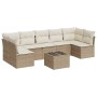 Gartensofa-Set mit beigen Kissen 8 Stück PE-Rattan von , Gartensets - Ref: Foro24-3217438, Preis: 567,15 €, Rabatt: %