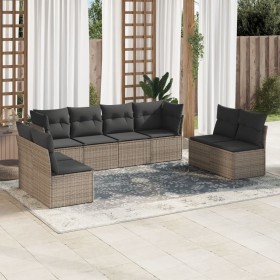 8-teiliges Gartensofa-Set und graue synthetische Rattankissen von , Gartensets - Ref: Foro24-3217450, Preis: 486,72 €, Rabatt: %