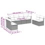 8-teiliges Gartensofa-Set und graue synthetische Rattankissen von , Gartensets - Ref: Foro24-3217450, Preis: 478,99 €, Rabatt: %