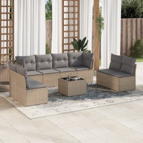 9-piece garden sofa set with beige synthetic rattan cushions by , Garden sets - Ref: Foro24-3217459, Price: 595,02 €, Discoun...