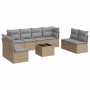 9-teiliges Gartensofa-Set mit beigen synthetischen Rattankissen von , Gartensets - Ref: Foro24-3217459, Preis: 593,90 €, Raba...