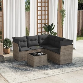 6-teiliges Gartenmöbel-Set und graue synthetische Rattankissen von , Gartensets - Ref: Foro24-3217630, Preis: 387,78 €, Rabat...