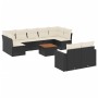 Gartensofa-Set 10-teilig mit schwarzen synthetischen Rattankissen von , Modulare Sofas für den Außenbereich - Ref: Foro24-322...