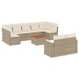 Gartensofa-Set mit beigen Kissen, 10-teilig, synthetisches Rattan von , Modulare Sofas für den Außenbereich - Ref: Foro24-322...