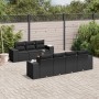 8-teiliges Gartensofa-Set und schwarze synthetische Rattankissen von , Gartensets - Ref: Foro24-3257679, Preis: 604,24 €, Rab...