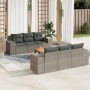 7-piece garden sofa set with gray PE rattan cushions by , Garden sets - Ref: Foro24-3257670, Price: 543,93 €, Discount: %