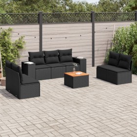 8-teiliges Gartensofa-Set und schwarze synthetische Rattankissen von , Gartensets - Ref: Foro24-3257728, Preis: 528,99 €, Rab...