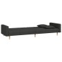 Sofá cama de 2 plazas con dos almohadas tela negro de , Sofás - Ref: Foro24-375901, Precio: 255,26 €, Descuento: %