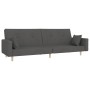 Sofá cama de 2 plazas con dos almohadas tela gris oscuro de , Sofás - Ref: Foro24-375742, Precio: 249,54 €, Descuento: %