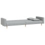 Sofá cama de 2 plazas con dos almohadas tela gris claro de , Sofás - Ref: Foro24-375899, Precio: 251,34 €, Descuento: %