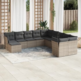 11-teiliges Gartensofa-Set und graue synthetische Rattankissen von , Gartensets - Ref: Foro24-3218610, Preis: 701,76 €, Rabat...