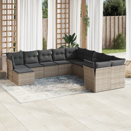 11-piece garden sofa set and gray synthetic rattan cushions by , Garden sets - Ref: Foro24-3218610, Price: 680,10 €, Discount: %