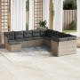 11-teiliges Gartensofa-Set und graue synthetische Rattankissen von , Gartensets - Ref: Foro24-3218610, Preis: 666,67 €, Rabat...