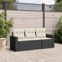 Gartensofa-Set mit Kissen, 3-teilig, schwarzes synthetisches Rattan von , Gartensets - Ref: Foro24-3218646, Preis: 195,17 €, ...