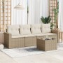 Garden sofa set with cushions 5 pieces beige synthetic rattan by , Garden sets - Ref: Foro24-3218678, Price: 379,07 €, Discou...