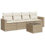 Gartensofa-Set mit Kissen, 5-teilig, beiges synthetisches Rattan von , Gartensets - Ref: Foro24-3218678, Preis: 379,07 €, Rab...