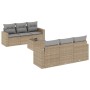 7-teiliges Gartensofa-Set und beigefarbene synthetische Rattankissen von , Gartensets - Ref: Foro24-3218699, Preis: 488,13 €,...