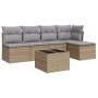 Garden sofa set with cushions 6 pieces beige synthetic rattan by , Garden sets - Ref: Foro24-3217529, Price: 377,07 €, Discou...