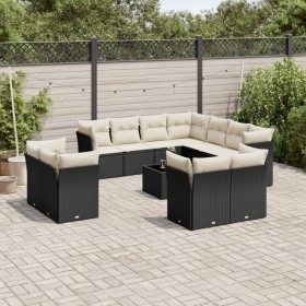 Gartensofa-Set 12-teilig mit schwarzen synthetischen Rattankissen von , Gartensets - Ref: Foro24-3218516, Preis: 848,68 €, Ra...