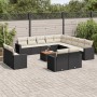 Set sofás de jardín 14 pzas con cojines ratán sintético negro de , Sofás modulares de exterior - Ref: Foro24-3224397, Precio:...