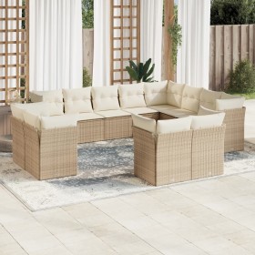 12-teiliges Gartensofa-Set und braune synthetische Rattankissen von , Gartensets - Ref: Foro24-3218528, Preis: 1,00 €, Rabatt: %