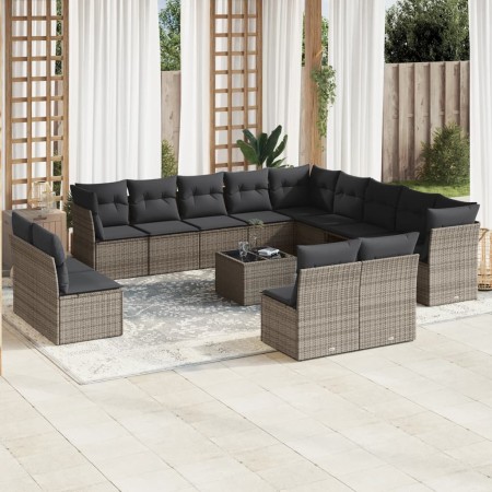 14-teilige Gartensofagarnitur mit grauen synthetischen Rattankissen von , Gartensets - Ref: Foro24-3218500, Preis: 882,26 €, ...