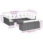 14-teiliges Gartensofa-Set mit schwarzen synthetischen Rattankissen von , Modulare Sofas für den Außenbereich - Ref: Foro24-3...