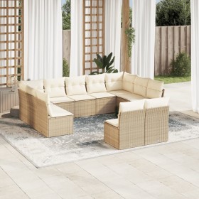 11-teiliges Gartensofa-Set mit beigen synthetischen Rattankissen von , Gartensets - Ref: Foro24-3218348, Preis: 782,64 €, Rab...