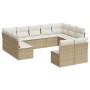 Set de sofás de jardín 11pzas con cojines ratán sintético beige de , Conjuntos de jardín - Ref: Foro24-3218348, Precio: 777,1...