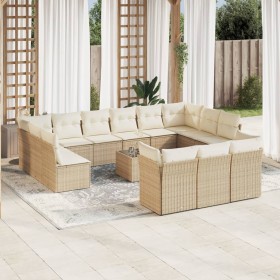 Set sofás de jardín 14 pzas con cojines ratán sintético beige de , Conjuntos de jardín - Ref: Foro24-3218458, Precio: 1,00 €,...