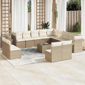 14-teiliges Gartensofa-Set mit beigen synthetischen Rattankissen von , Gartensets - Ref: Foro24-3218498, Preis: 1,00 €, Rabat...