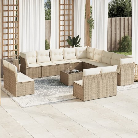 14-piece garden sofa set with beige synthetic rattan cushions by , Garden sets - Ref: Foro24-3218498, Price: 1,00 €, Discount: %