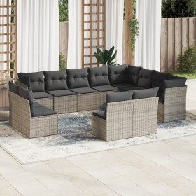 12-teiliges Gartensofa-Set mit grauen synthetischen Rattankissen von , Gartensets - Ref: Foro24-3218470, Preis: 715,53 €, Rab...