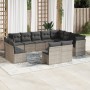 Set de sofás de jardín 12 pzas con cojines ratán sintético gris de , Conjuntos de jardín - Ref: Foro24-3218470, Precio: 716,9...