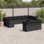 Garden sofa and cushion set 13 pieces black synthetic rattan by , Garden sets - Ref: Foro24-3218445, Price: 781,28 €, Discoun...