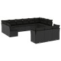 Garden sofa and cushion set 13 pieces black synthetic rattan by , Garden sets - Ref: Foro24-3218445, Price: 781,28 €, Discoun...