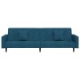 Sofá cama de 2 plazas con dos almohadas terciopelo azul de , Sofás - Ref: Foro24-375917, Precio: 246,42 €, Descuento: %